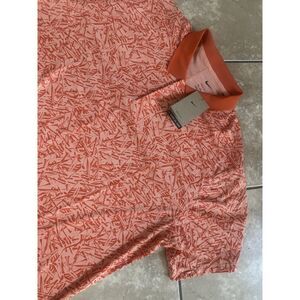 NWT Nike Golf XXL 2XL Dri Fit Printed Polo Shirt Shirt Orange Multi